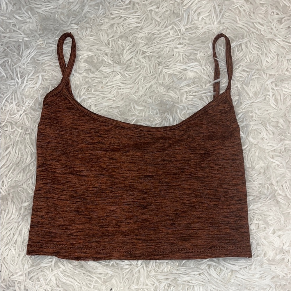 Brown Fitted Crop Camisole